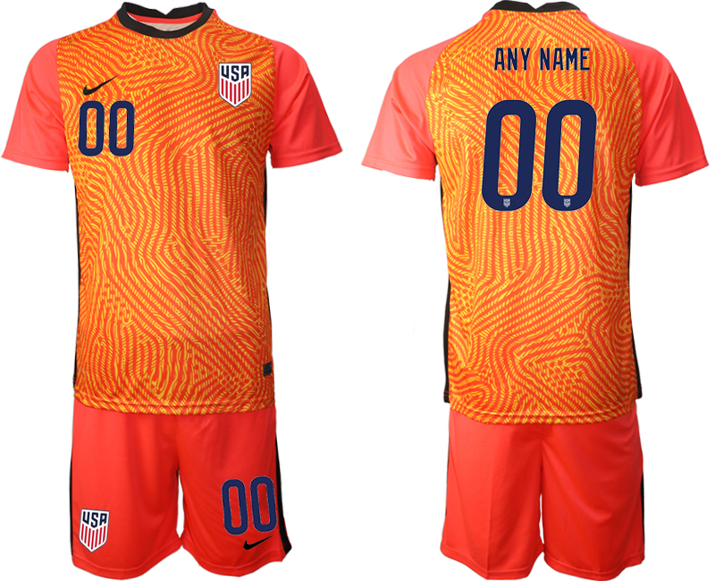 Men 2020-2021 Season National team United States goalkeeper red customized Soccer Jersey2